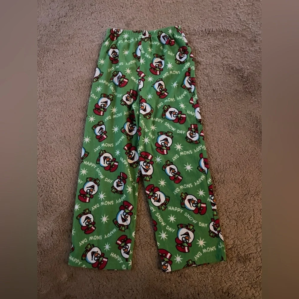Mad Dog Concepts Boys size L 10/12 Fleece Pajama Lounge Pants Snowman Print